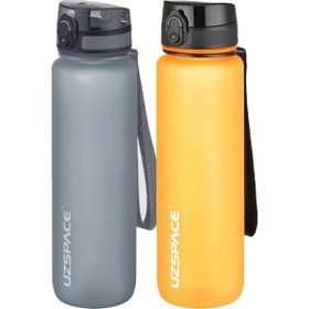 Uzspace 2'li 1000 ml Fiftyfifty Gri - Turuncu Tritan Matara Seti