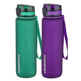 Uzspace 2'li 1000 ml Fiftyfifty Koyu Yeşil Mor Tritan Matara Seti