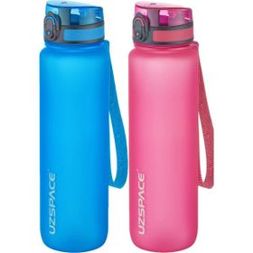 Uzspace 2'li 1000 ml Fiftyfifty Mavi - Pembe Tritan Matara Seti