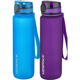 Uzspace 2'li 1000 ml Fiftyfifty Mor - Mavi Tritan Matara Seti