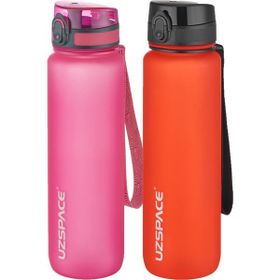 Uzspace 2'li 1000 ml Fiftyfifty Pembe - Bordo Tritan Matara Seti