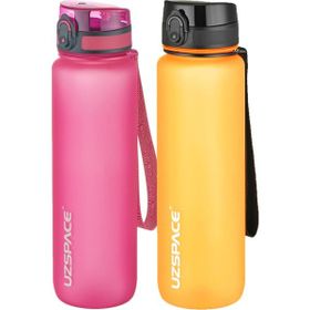 Uzspace 2'li 1000 ml Fiftyfifty Pembe - Turuncu Tritan Matara Seti