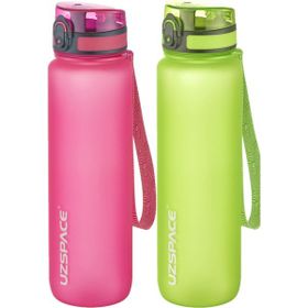 Uzspace 2'li 1000 ml Fiftyfifty Pembe - Yeşil Tritan Matara Seti