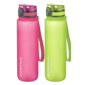 Uzspace 2'li 1000 ml Fiftyfifty Pembe - Yeşil Tritan Matara Seti