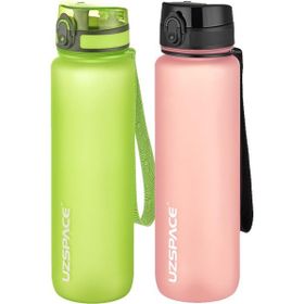 Uzspace 2'li 1000 ml Fiftyfifty Yeşil - Pudra Tritan Matara Seti