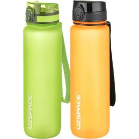 Uzspace 2'li 1000 ml Fiftyfifty Yeşil - Turuncu Tritan Matara Seti