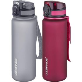 Uzspace 2'li 500 ml FiftyFifty Gri - Kırmızı Tritan Matara Seti