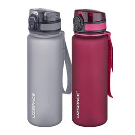Uzspace 2'li 500 ml FiftyFifty Gri - Kırmızı Tritan Matara Seti