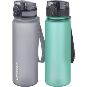 Uzspace 2'li 500 ml FiftyFifty Gri - Koyu Mavi Tritan Matara Seti