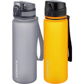 Uzspace 2'li 500 ml FiftyFifty Gri - Turuncu Tritan Matara Seti