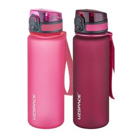 Uzspace 2'li 500 ml FiftyFifty Pembe - Kırmızı Tritan Matara Seti