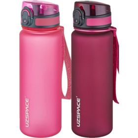 Uzspace 2'li 500 ml FiftyFifty Pembe - Kırmızı Tritan Matara Seti
