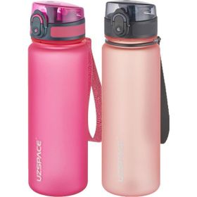 Uzspace 2'li 500 ml FiftyFifty Pembe-Pudra Tritan Matara Seti