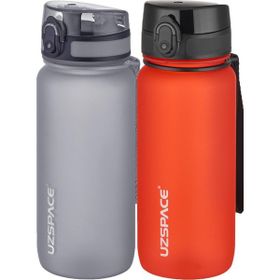 Uzspace 2'li 650 ml Fiftyfifty Gri - Kırmızı Tritan Matara Seti