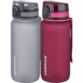 Uzspace 2'li 650 ml Fiftyfifty Gri - Kırmızı Tritan Matara Seti
