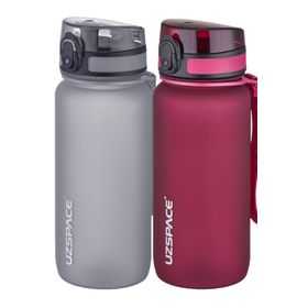Uzspace 2'li 650 ml Fiftyfifty Gri - Kırmızı Tritan Matara Seti