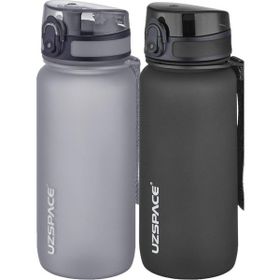 Uzspace 2'li 650 ml Fiftyfifty Gri - Siyah Tritan Matara Seti