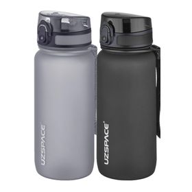 Uzspace 2'li 650 ml Fiftyfifty Gri - Siyah Tritan Matara Seti