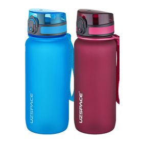 Uzspace 2'li 650 ml Fiftyfifty Kırmızı - Mavi Tritan Matara Seti