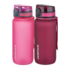 Uzspace 2'li 650 ml Fiftyfifty Kırmızı - Pembe Tritan Matara Seti