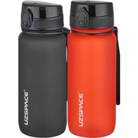 Uzspace 2'li 650 ml Fiftyfifty Kırmızı - Siyah Tritan Matara Seti