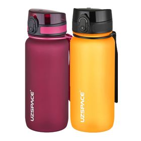 Uzspace 2'li 650 ml Fiftyfifty Kırmızı - Turuncu Tritan Matara Seti