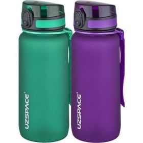 Uzspace 2'li 650 ml Fiftyfifty Koyu Mor - Yeşil Tritan Matara Seti