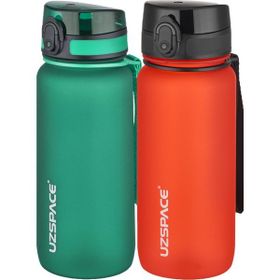 Uzspace 2'li 650 ml Fiftyfifty Koyu Yeşil - Kırmızı Tritan Matara Seti