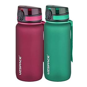 Uzspace 2'li 650 ml Fiftyfifty Koyu Yeşil - Kırmızı Tritan Matara Seti