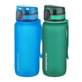 Uzspace 2'li 650 ml Fiftyfifty Koyu Yeşil - Mavi Tritan Matara Seti