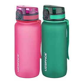 Uzspace 2'li 650 ml Fiftyfifty Koyu Yeşil - Pembe Tritan Matara Seti