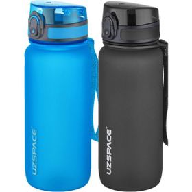 Uzspace 2'li 650 ml Fiftyfifty Mavi - Siyah Tritan Matara Seti