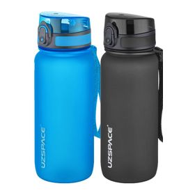 Uzspace 2'li 650 ml Fiftyfifty Mavi - Siyah Tritan Matara Seti