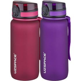 Uzspace 2'li 650 ml Fiftyfifty Mor - Kırmızı Tritan Matara Seti