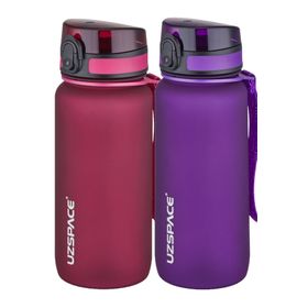 Uzspace 2'li 650 ml Fiftyfifty Mor - Kırmızı Tritan Matara Seti