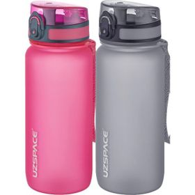 Uzspace 2'li 650 ml Fiftyfifty Pembe - Gri Tritan Matara Seti