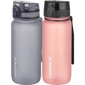 Uzspace 2'li 650 ml Fiftyfifty Pembe - Gri Tritan Matara Seti