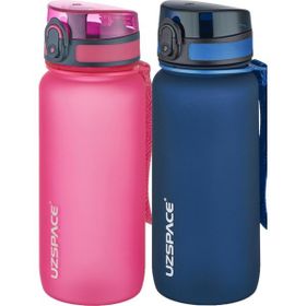 Uzspace 2'li 650 ml Fiftyfifty Pembe - Lacivert Tritan Matara Seti