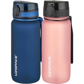 Uzspace 2'li 650 ml Fiftyfifty Pembe - Lacivert Tritan Matara Seti