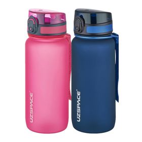 Uzspace 2'li 650 ml Fiftyfifty Pembe - Lacivert Tritan Matara Seti