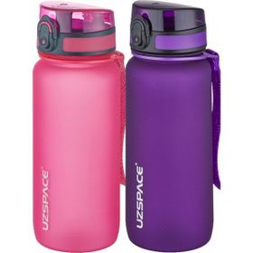 Uzspace 2'li 650 ml Fiftyfifty Pembe - Mor Tritan Matara Seti
