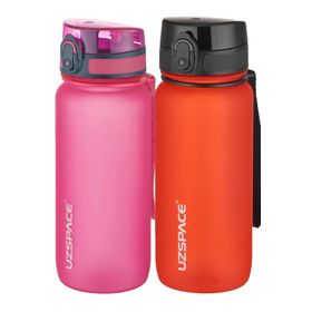 Uzspace 2'li 650 ml Fiftyfifty Pembe - Siyah Tritan Matara Seti