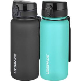 Uzspace 2'li 650 ml Fiftyfifty Siyah - Açık Mavi Tritan Matara Seti