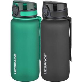 Uzspace 2'li 650 ml Fiftyfifty Siyah Koyu Yeşil Tritan Matara Seti