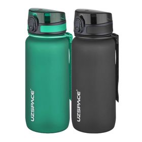 Uzspace 2'li 650 ml Fiftyfifty Siyah Koyu Yeşil Tritan Matara Seti