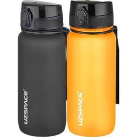 Uzspace 2'li 650 ml Fiftyfifty Siyah - Turuncu Tritan Matara Seti