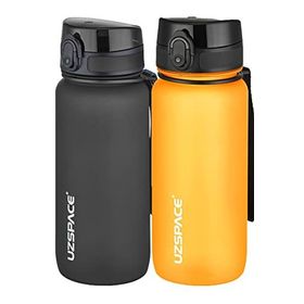 Uzspace 2'li 650 ml Fiftyfifty Siyah - Turuncu Tritan Matara Seti