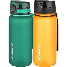 Uzspace 2'li 650 ml Fiftyfifty Turuncu - Koyu Yeşil Tritan Matara Seti