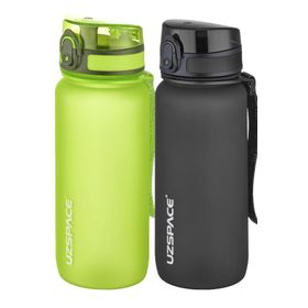 Uzspace 2'li 650 ml Fiftyfifty Yeşil - Siyah Tritan Matara Seti
