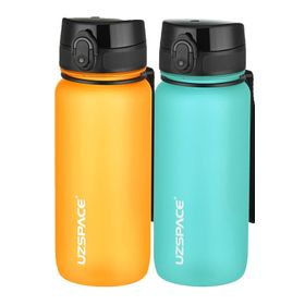 Uzspace 2'li 650 ml FiftyfiftyTuruncu - Mavi Tritan Matara Seti